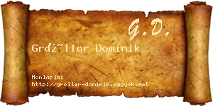 Gröller Dominik névjegykártya